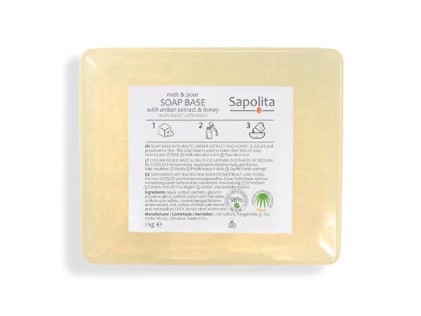 Melt and pour soap base with amber extract and honey