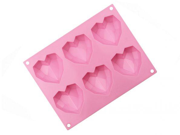 Crystal heart silicone mold