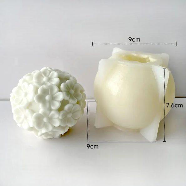 Gėlių kamuoliukas silikoninė forma