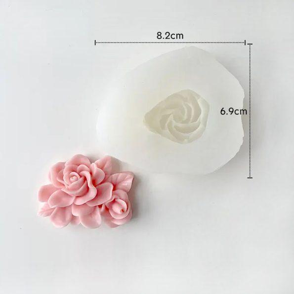 Rose-with-bud silicone mold