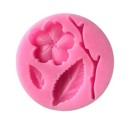 Silikoninė forma Gėlytė su lapeliais dekoravimui 3D