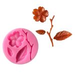 Silicone mold Small flower with leaves 3D
